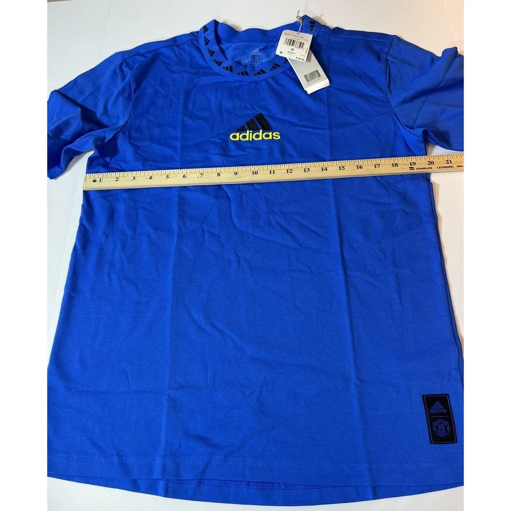 Manchester United x Adidas Shirt AeroReady Blue Short Sleeve Men Small